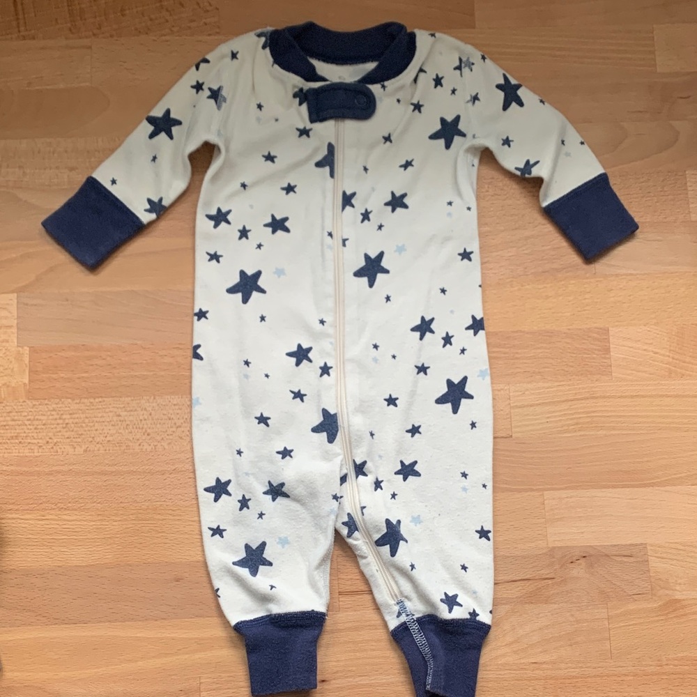 Stars Print Moon and Back Zip Onesie by Hanna Andersson 0-3m EUC Organic Cotton